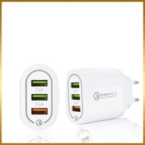 Wall plug USB 3 port